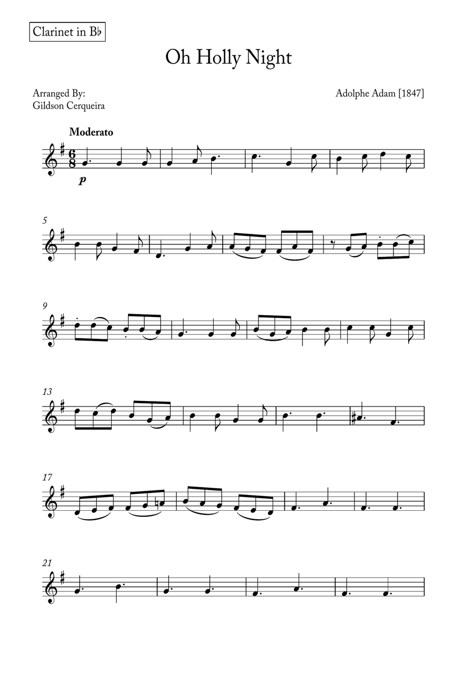 Oh Holy night Woodwind Duet scores gallery preview page 6