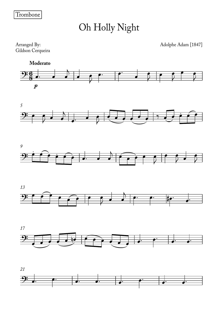 Oh Holy night Brass Duet scores gallery preview page 6