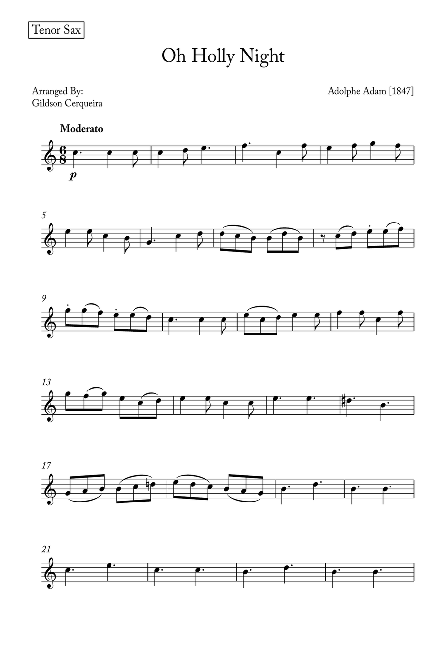 Oh Holy night Woodwind Duet scores gallery preview page 6