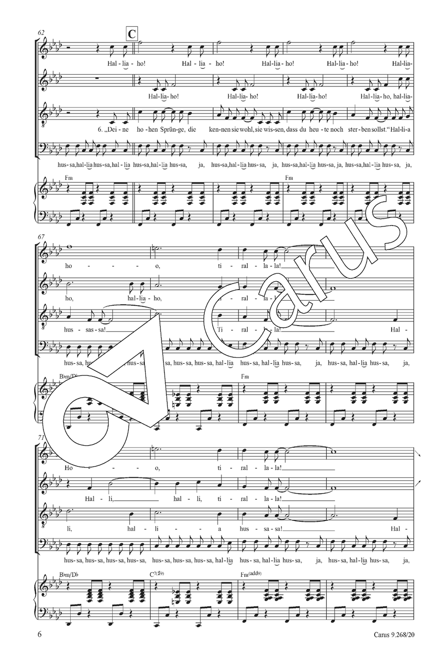 Es blies ein Jager wohl in sein Horn 4-Part scores gallery preview page 7