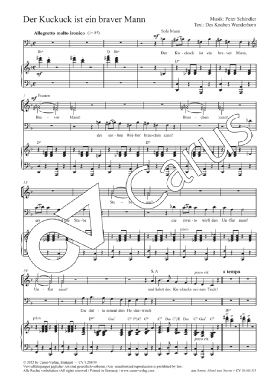 Der Kuckuck ist ein braver Mann 4-Part scores gallery preview page 3