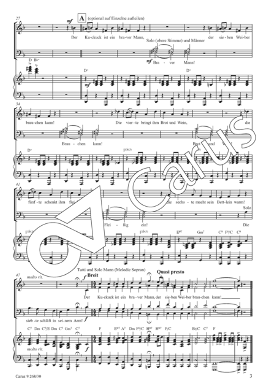 Der Kuckuck ist ein braver Mann 4-Part scores gallery preview page 4