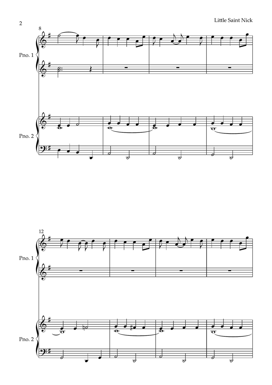 Little Saint Nick 1 Piano, 4-Hands scores gallery preview page 2