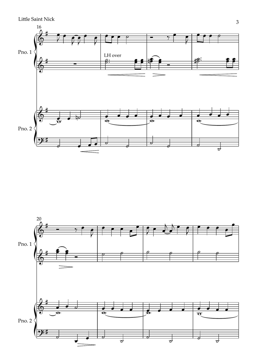 Little Saint Nick 1 Piano, 4-Hands scores gallery preview page 3