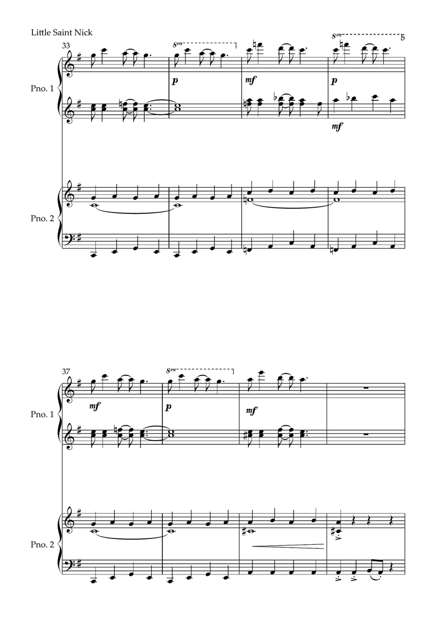Little Saint Nick 1 Piano, 4-Hands scores gallery preview page 5