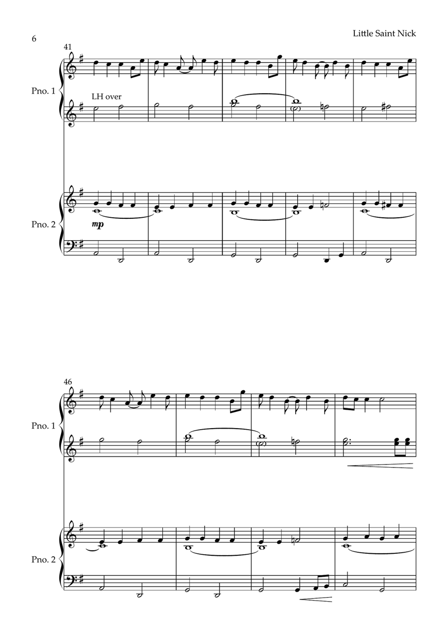 Little Saint Nick 1 Piano, 4-Hands scores gallery preview page 6