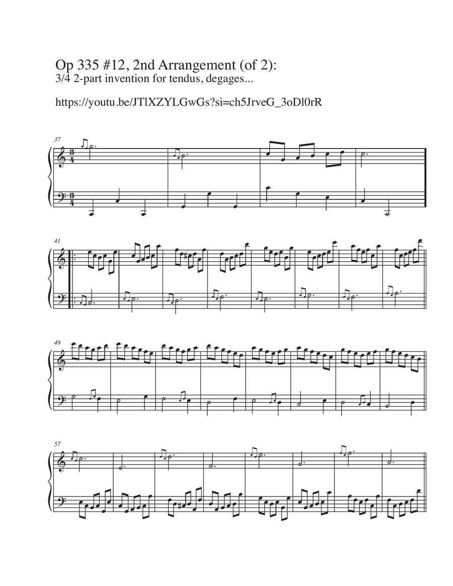 Czerny Op 335 #s 12, 15, 16, 18, 19, 20, 21, 23, 25, 28, 29, 30,16 Arrangements for Ballet Class Piano Solo scores gallery preview page 3