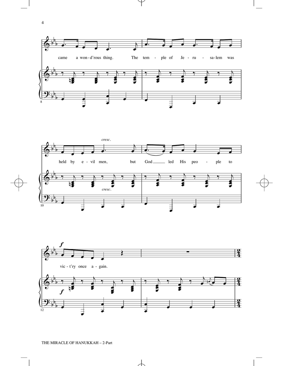 The Miracle Of Hanukkah 2-Part scores gallery preview page 2