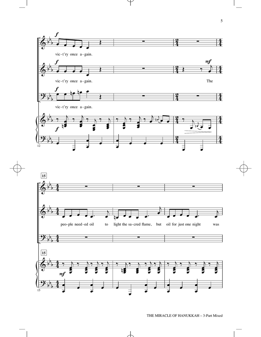The Miracle Of Hanukkah The Miracle Of Hanukkah 3-Part scores gallery preview page 3