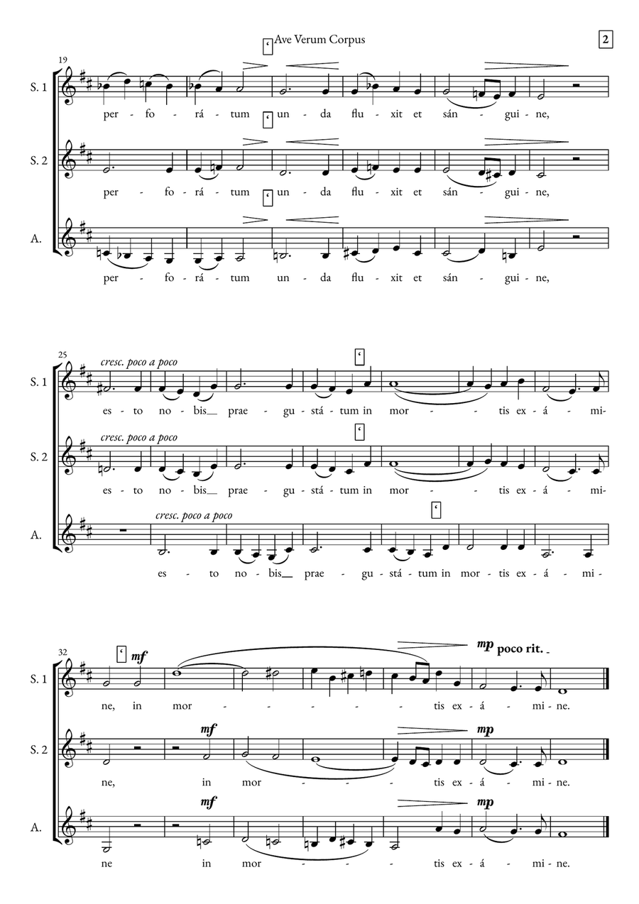 Ave Verum Corpus SSA scores gallery preview page 2