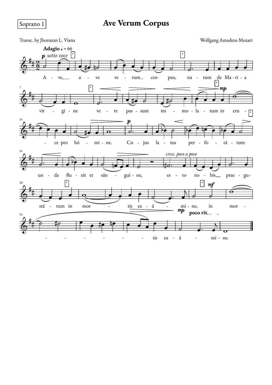 Ave Verum Corpus SSA scores gallery preview page 3