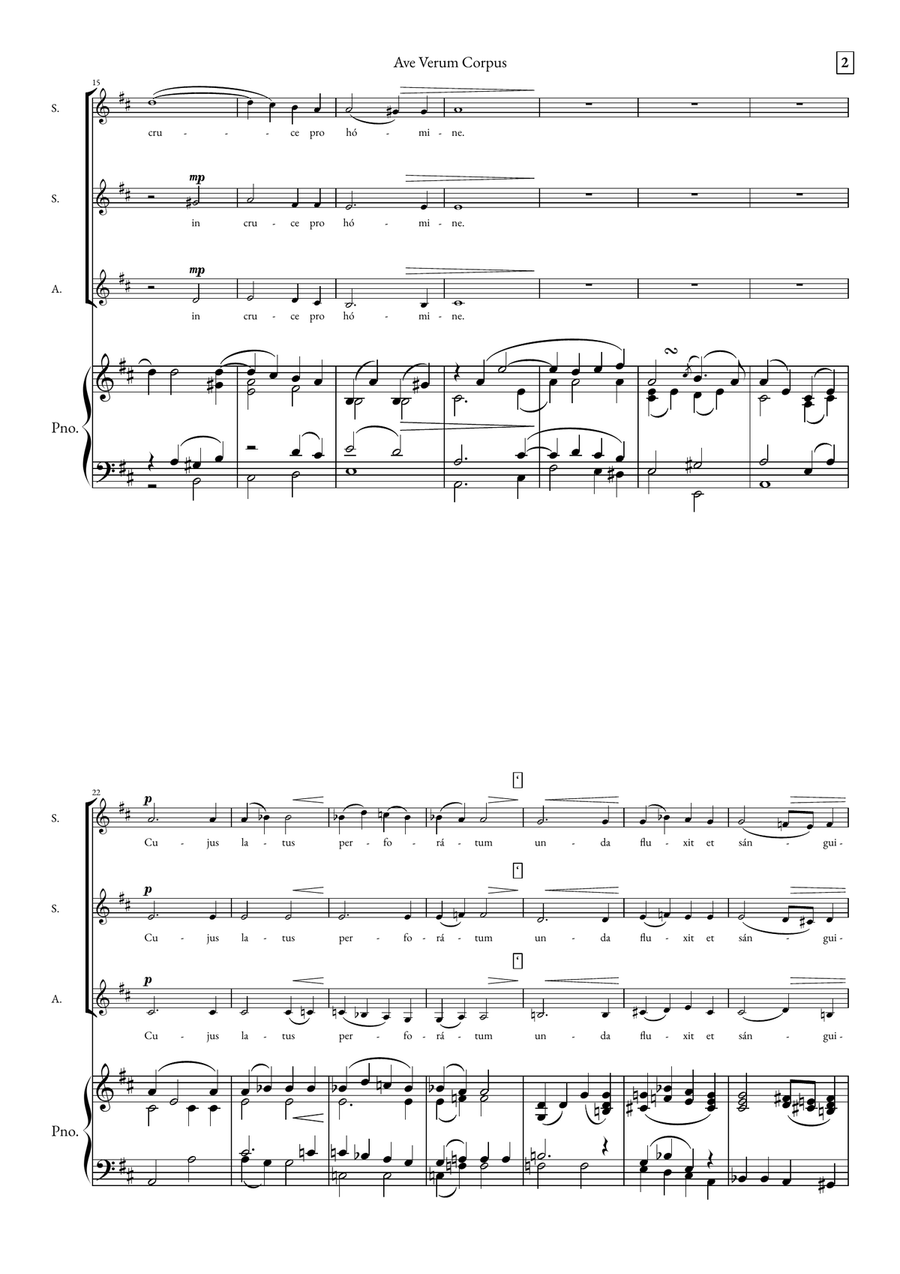 Ave Verum Corpus SSA scores gallery preview page 2