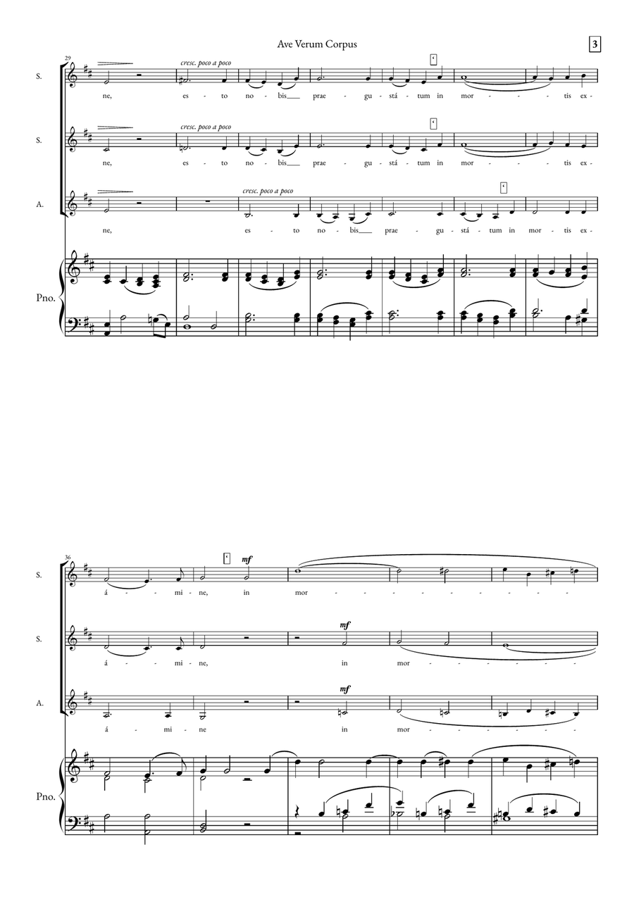 Ave Verum Corpus SSA scores gallery preview page 3