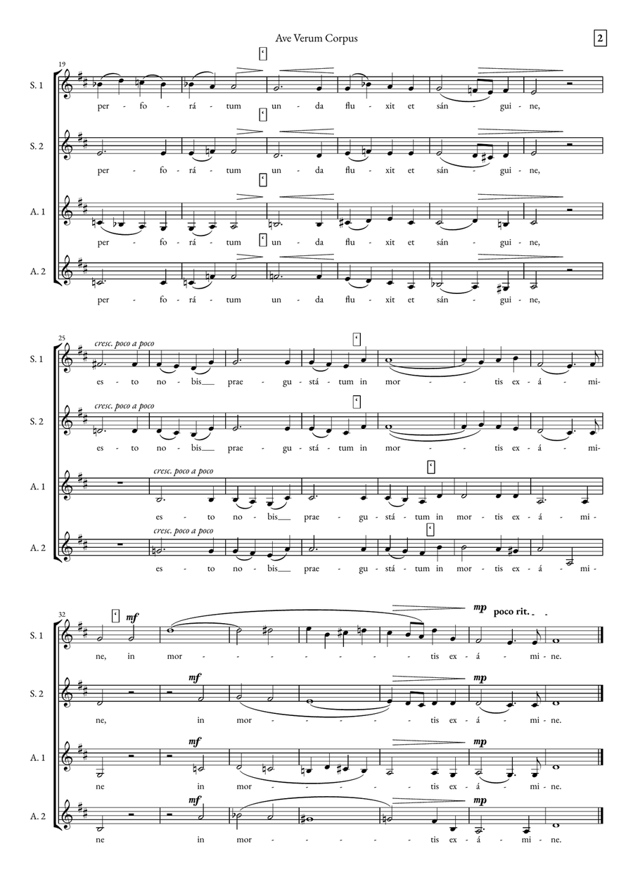Ave Verum Corpus SSAA scores gallery preview page 2