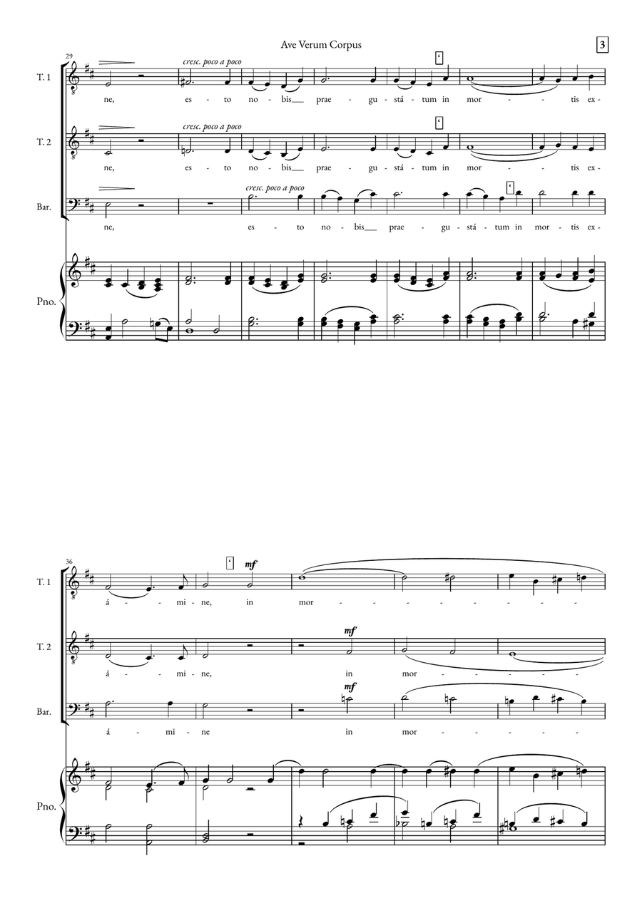 Ave Verum Corpus TTB scores gallery preview page 3