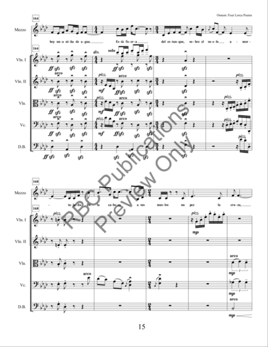 Four Lorca Poems Mezzo Soprano And Orchestra String Orchestra scores gallery preview page 17