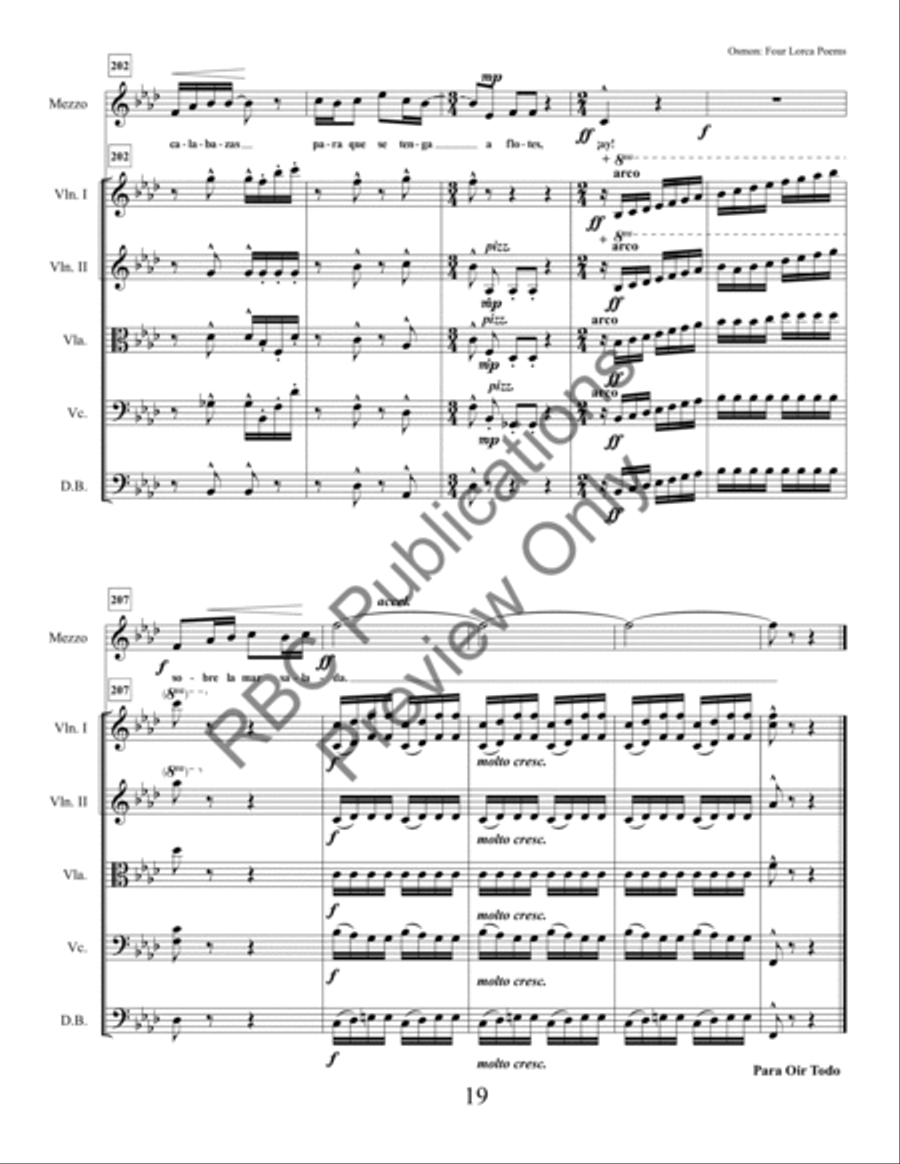 Four Lorca Poems Mezzo Soprano And Orchestra String Orchestra scores gallery preview page 21