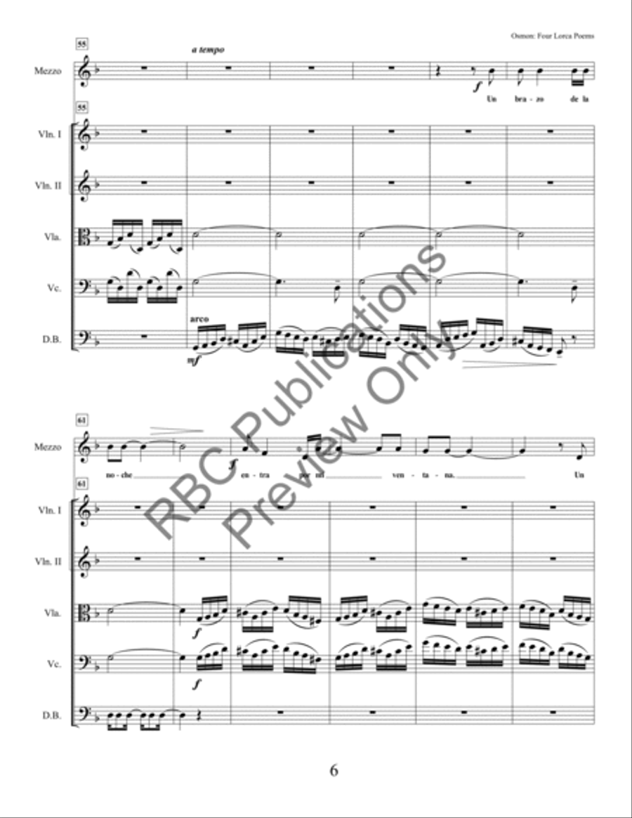 Four Lorca Poems Mezzo Soprano And Orchestra String Orchestra scores gallery preview page 8