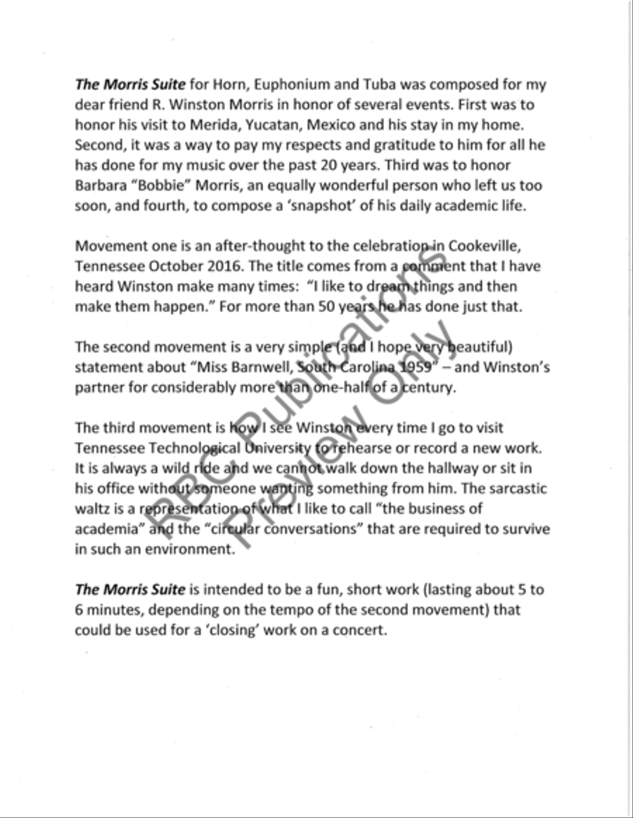 The Morris Suite French Horn, Euphonium, Tuba Euphonium scores gallery preview page 3