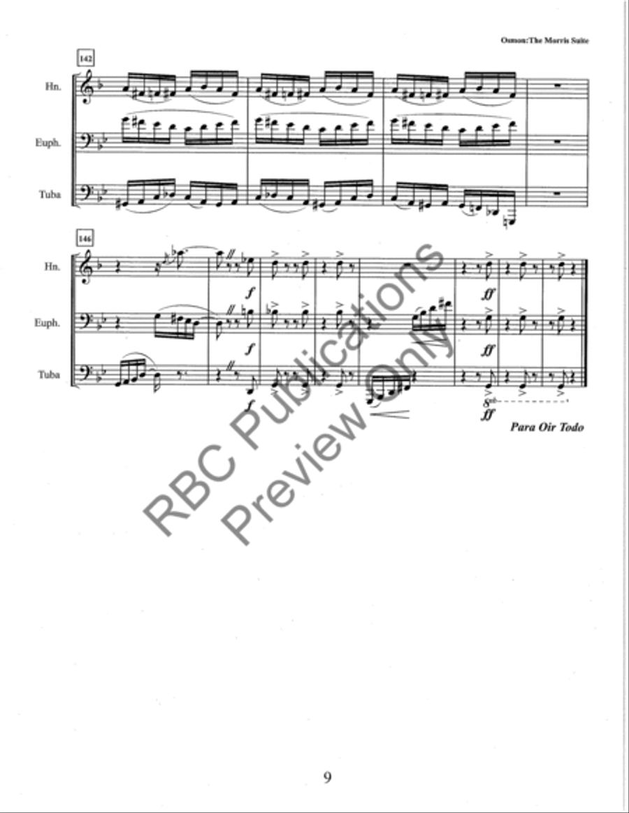 The Morris Suite French Horn, Euphonium, Tuba Euphonium scores gallery preview page 12