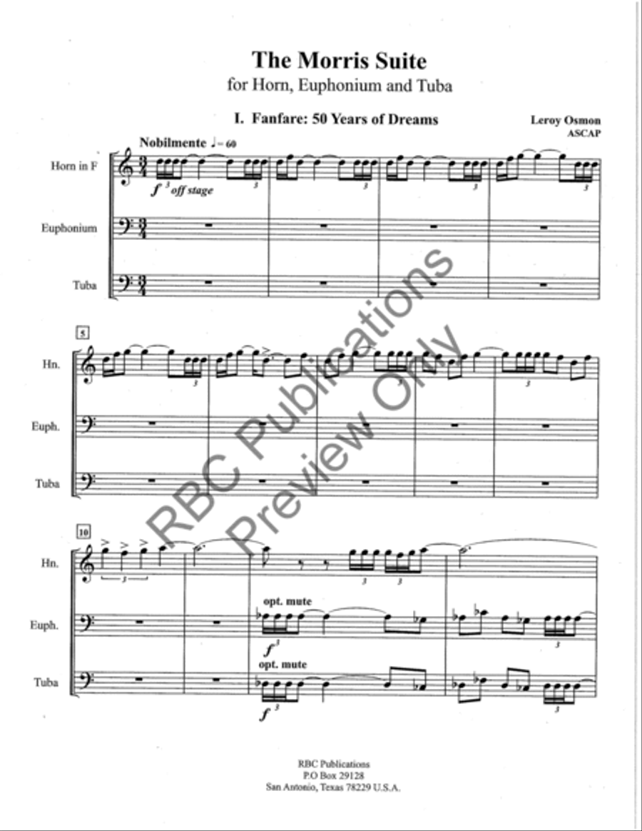 The Morris Suite French Horn, Euphonium, Tuba Euphonium scores gallery preview page 4
