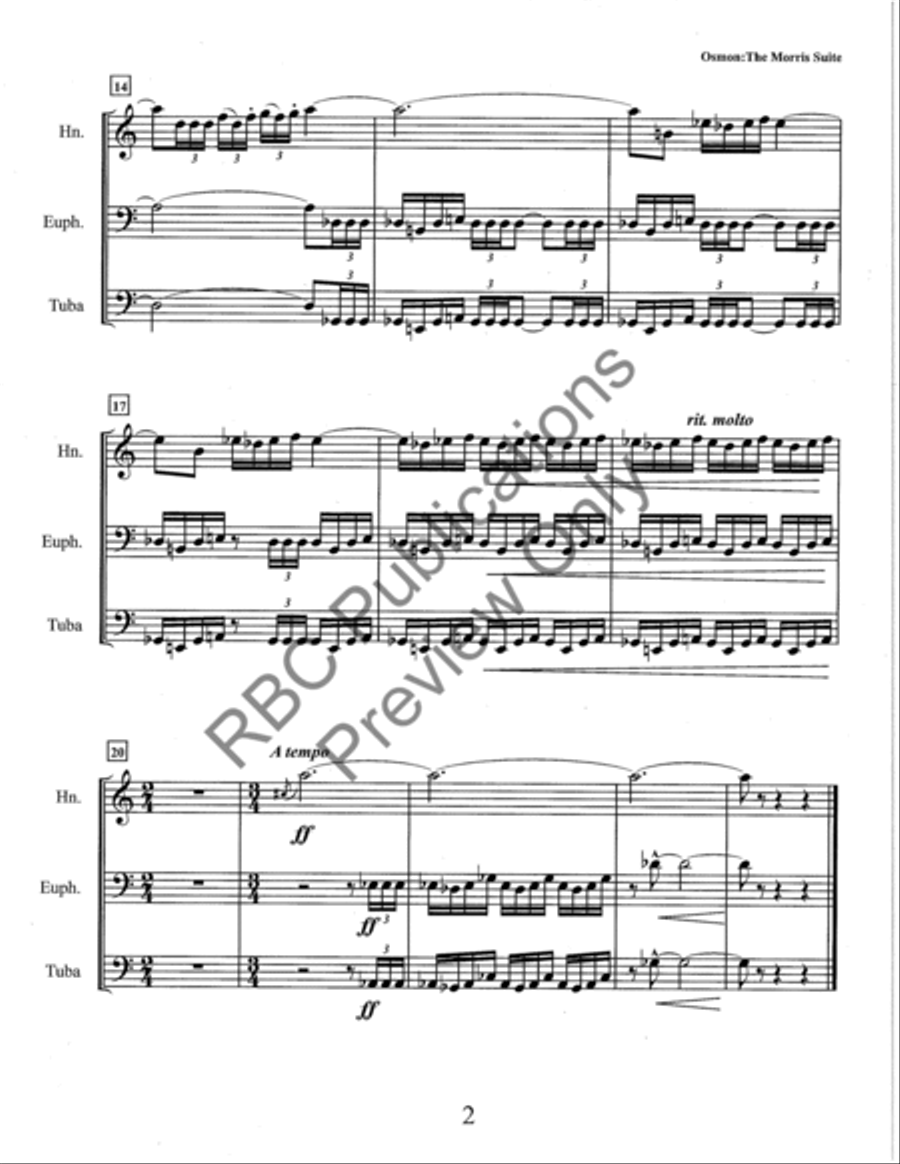 The Morris Suite French Horn, Euphonium, Tuba Euphonium scores gallery preview page 5