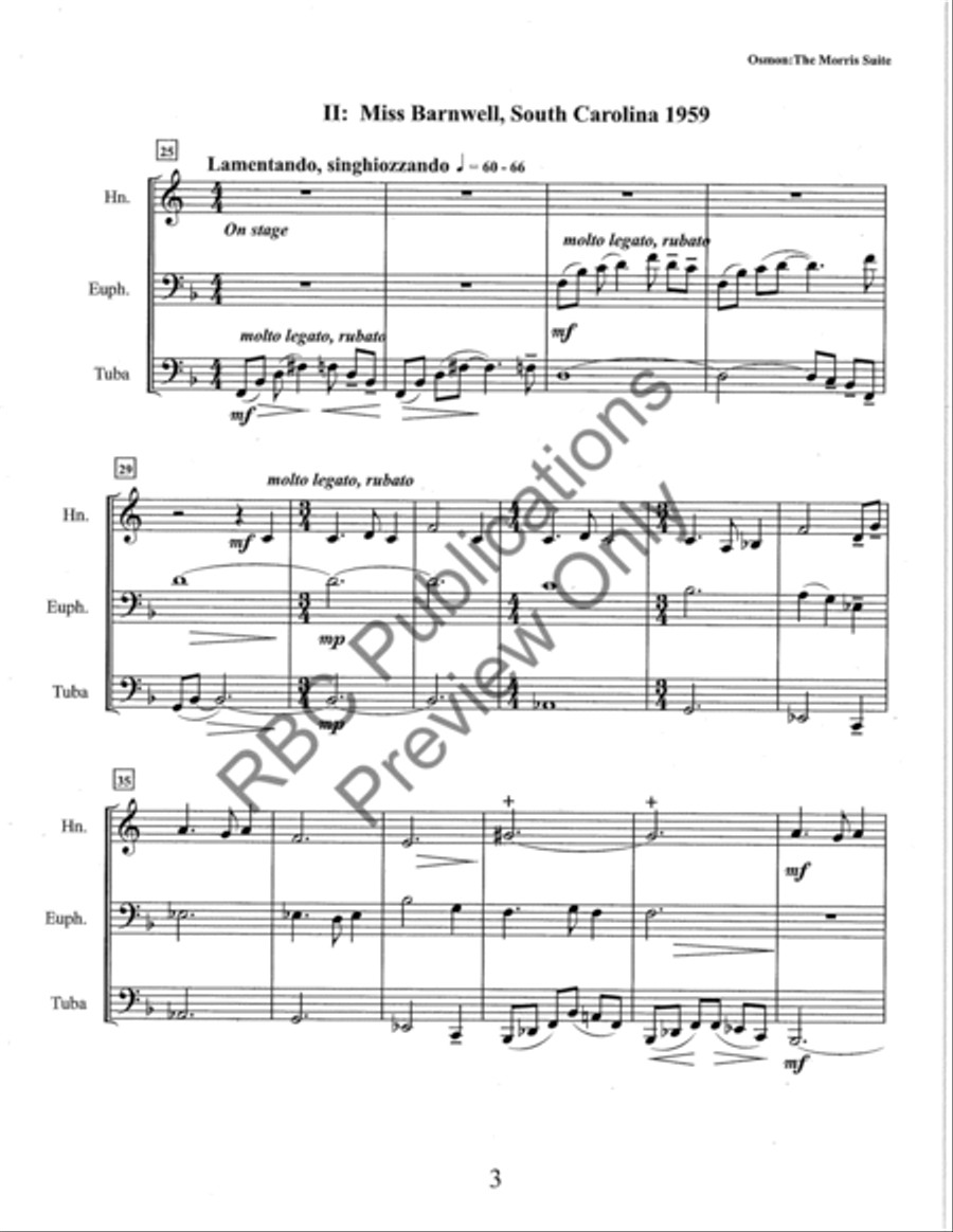 The Morris Suite French Horn, Euphonium, Tuba Euphonium scores gallery preview page 6