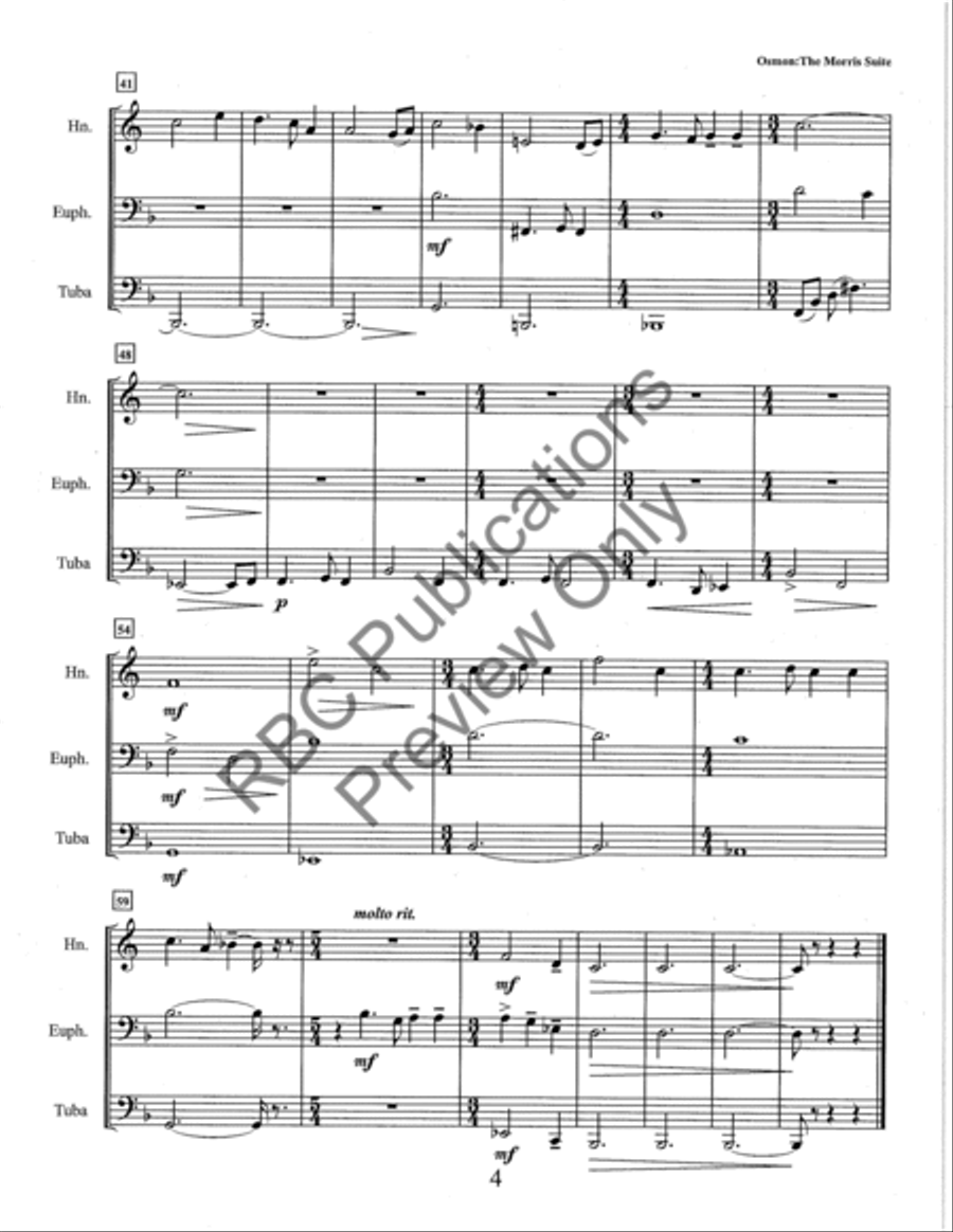 The Morris Suite French Horn, Euphonium, Tuba Euphonium scores gallery preview page 7