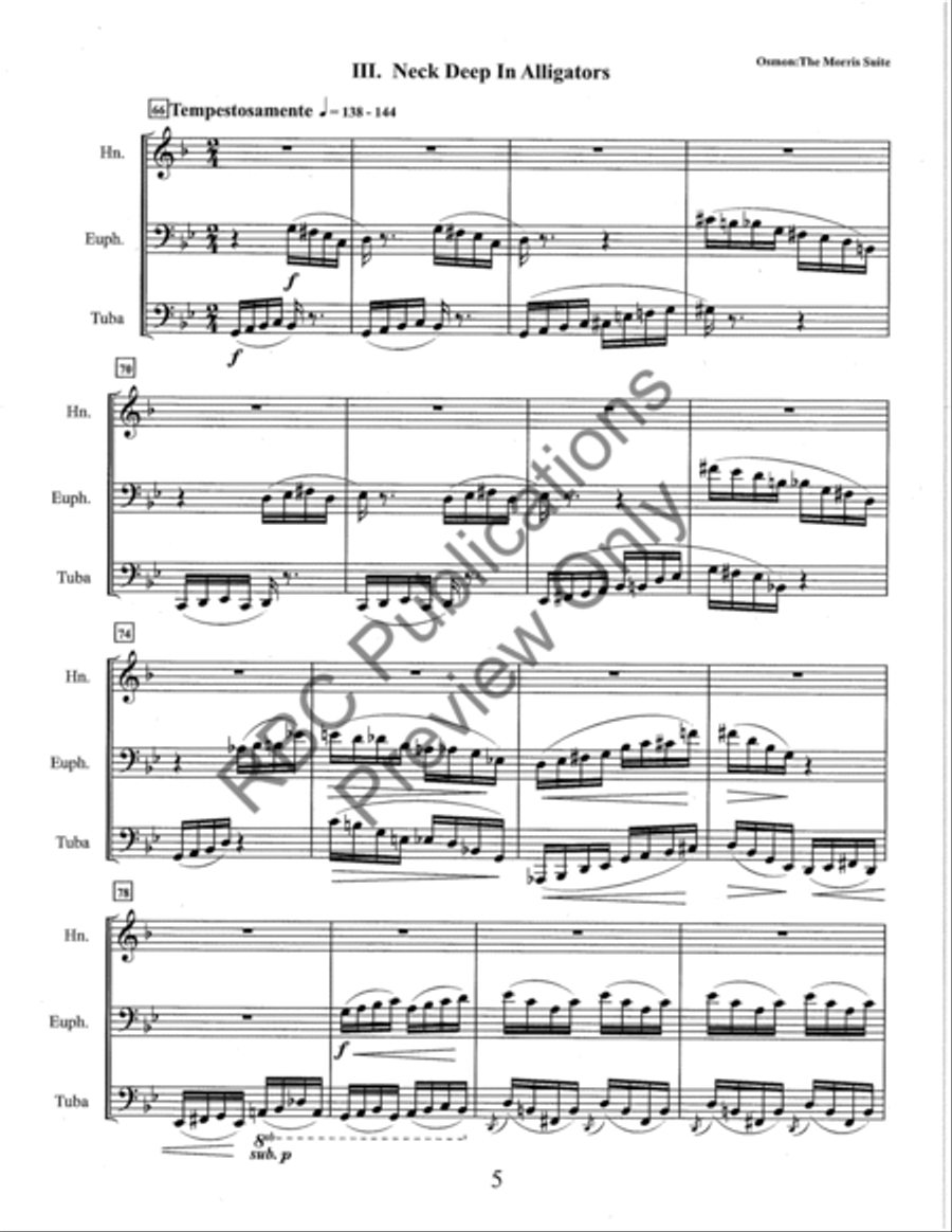The Morris Suite French Horn, Euphonium, Tuba Euphonium scores gallery preview page 8