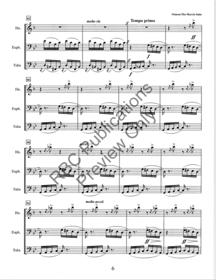 The Morris Suite French Horn, Euphonium, Tuba Euphonium scores gallery preview page 9