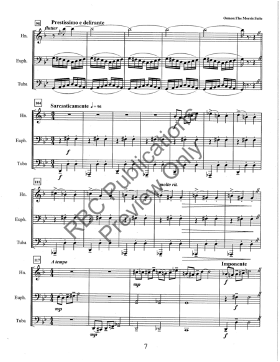 The Morris Suite French Horn, Euphonium, Tuba Euphonium scores gallery preview page 10