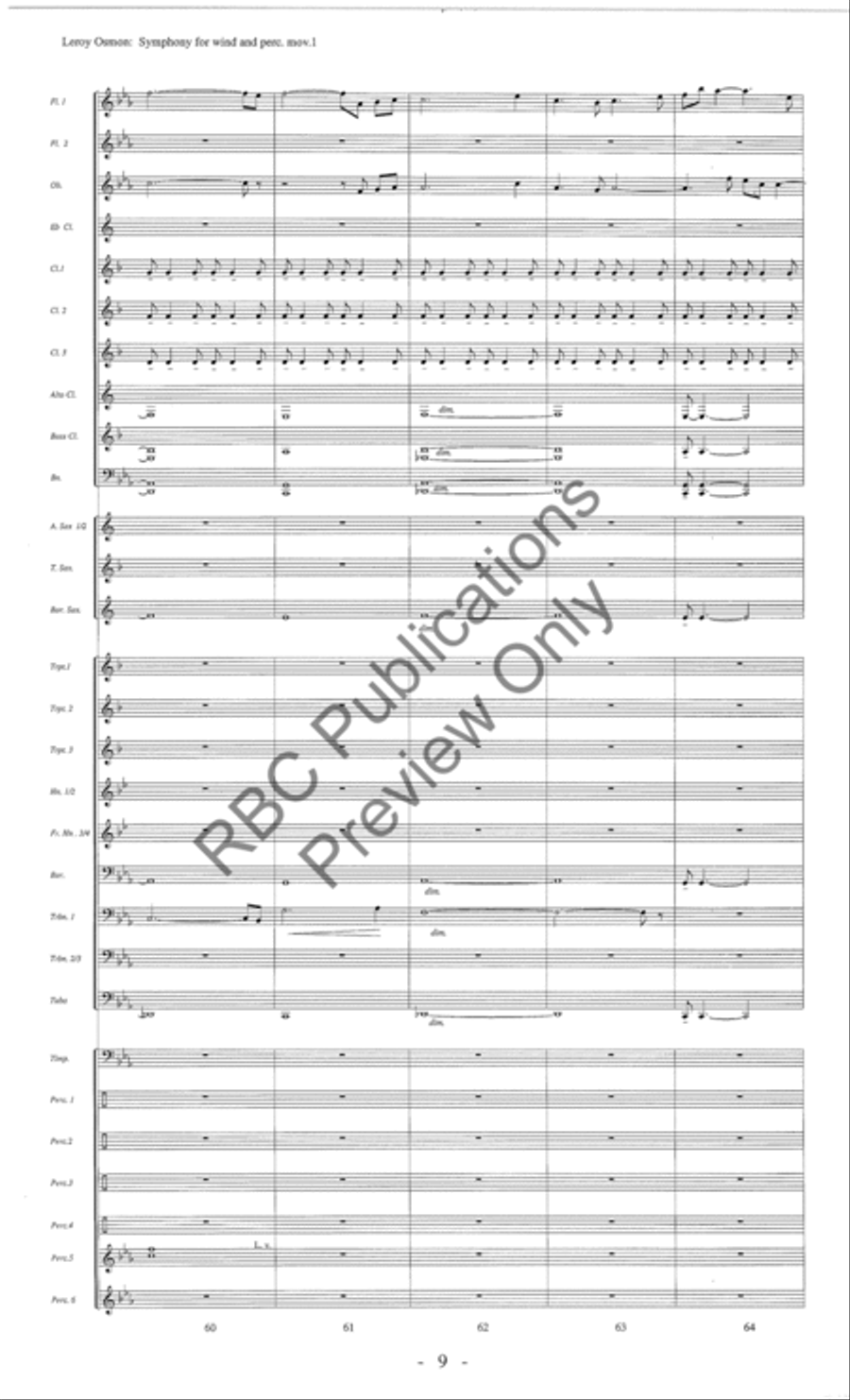 Symphony For Winds And Percussion (Score) Concert Band scores gallery preview page 14