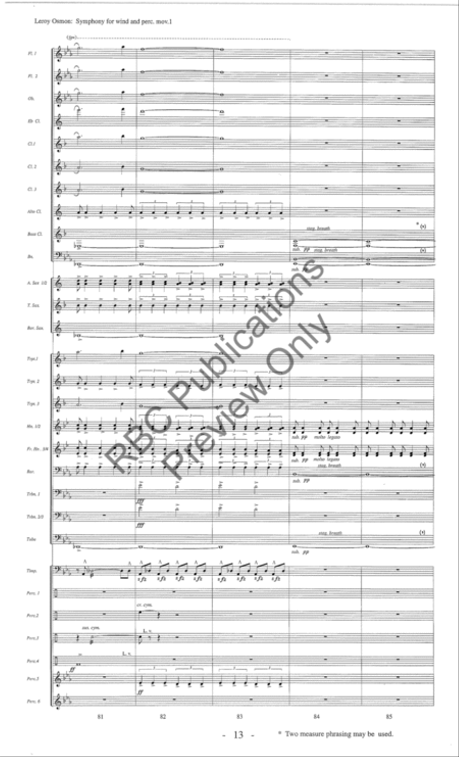 Symphony For Winds And Percussion (Score) Concert Band scores gallery preview page 18