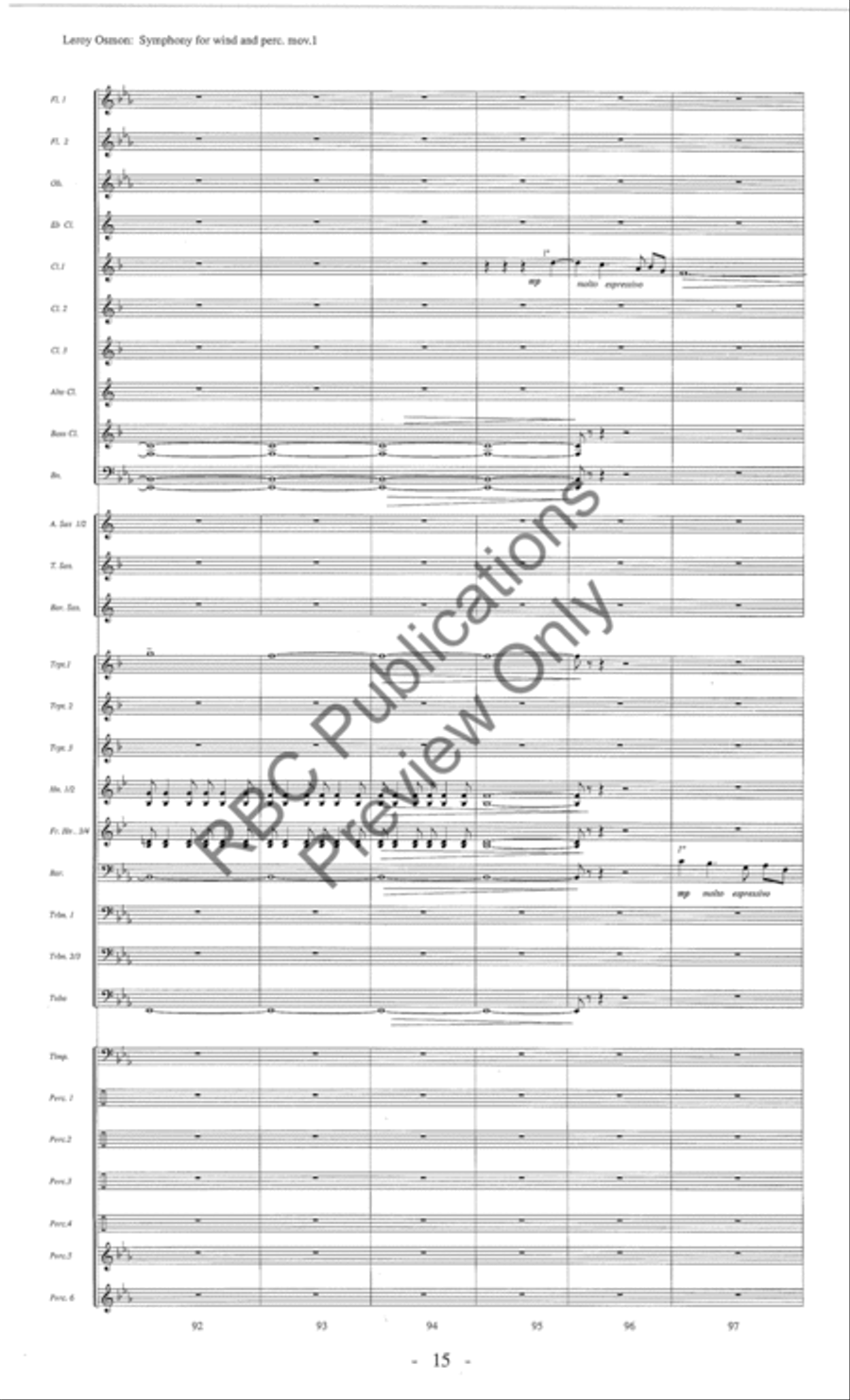 Symphony For Winds And Percussion (Score) Concert Band scores gallery preview page 20
