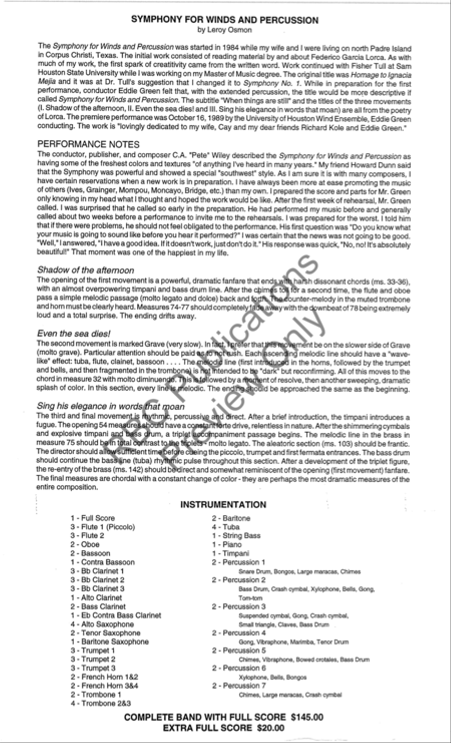 Symphony For Winds And Percussion (Score) Concert Band scores gallery preview page 4