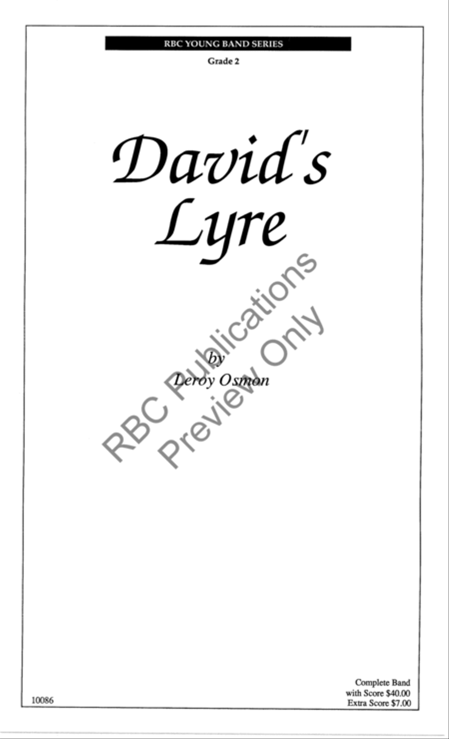 Davids Lyre (Score) Davids Lyre (Score) Concert Band scores gallery preview page 2