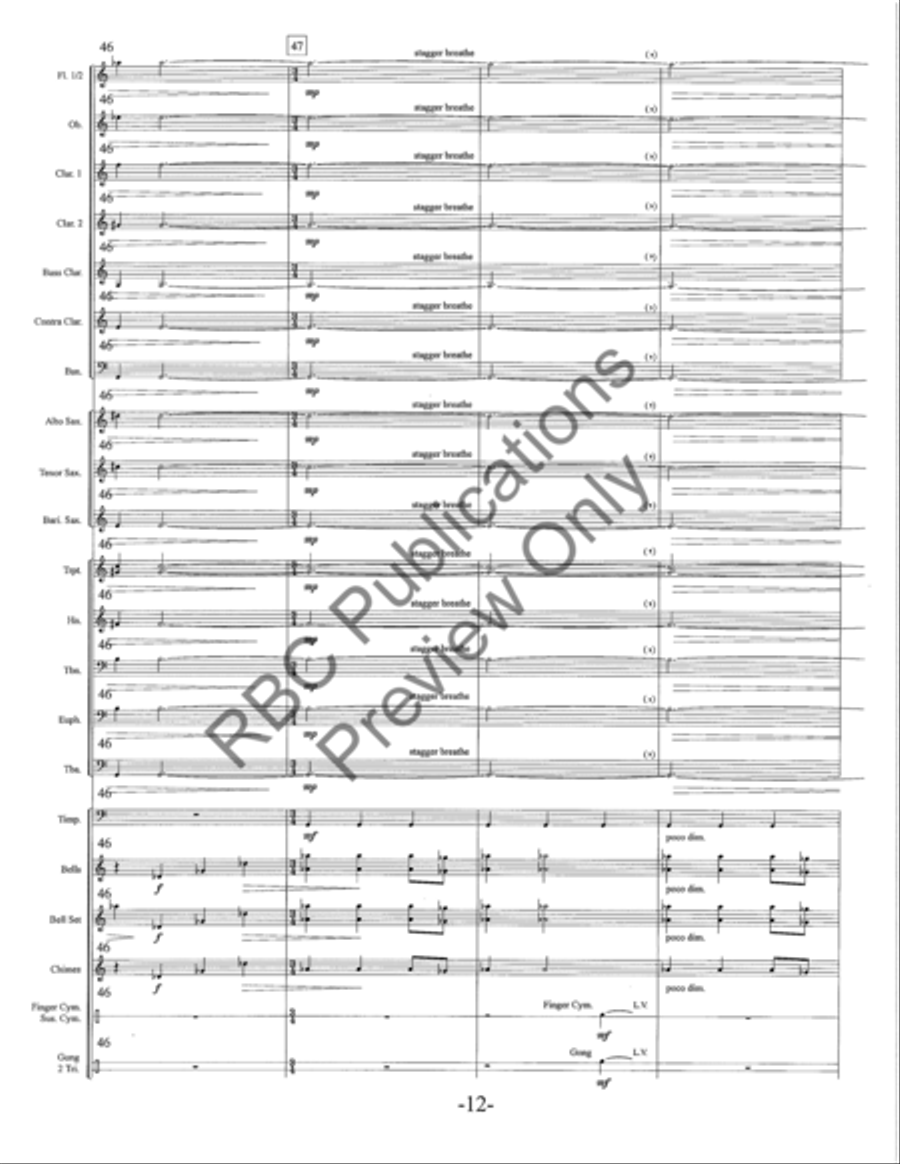 Dim Points Of Light (Score) Concert Band scores gallery preview page 15