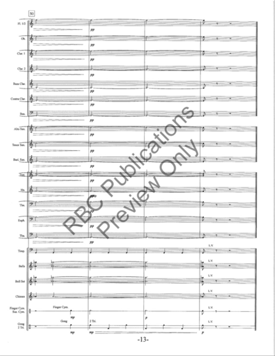 Dim Points Of Light (Score) Concert Band scores gallery preview page 16