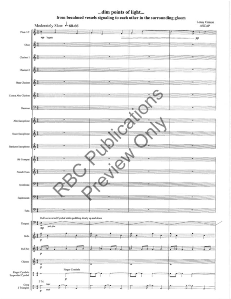 Dim Points Of Light (Score) Concert Band scores gallery preview page 4