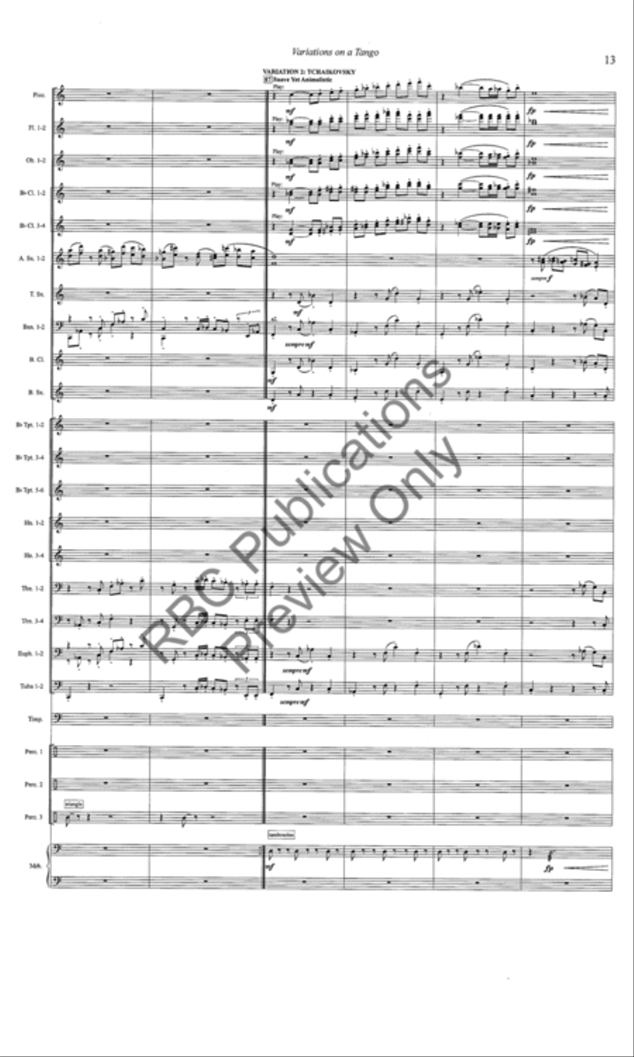 Variations On A Tango (Score) Concert Band scores gallery preview page 14