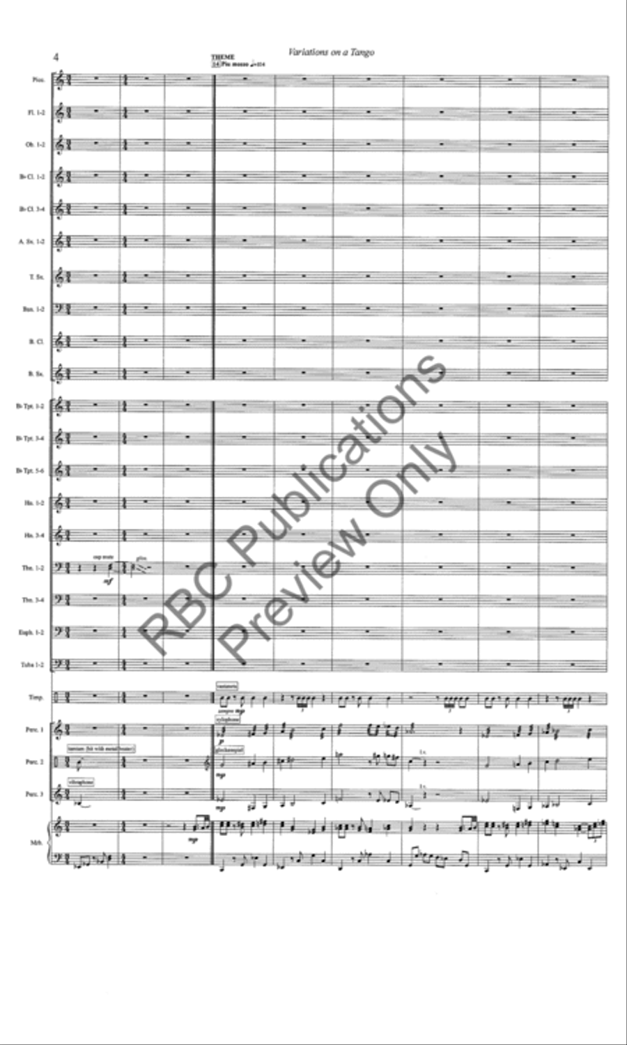 Variations On A Tango (Score) Concert Band scores gallery preview page 5