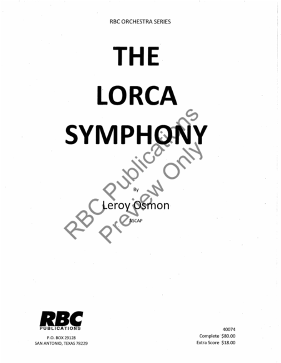 The Lorca Symphony (Score) Full Orchestra scores gallery preview page 2