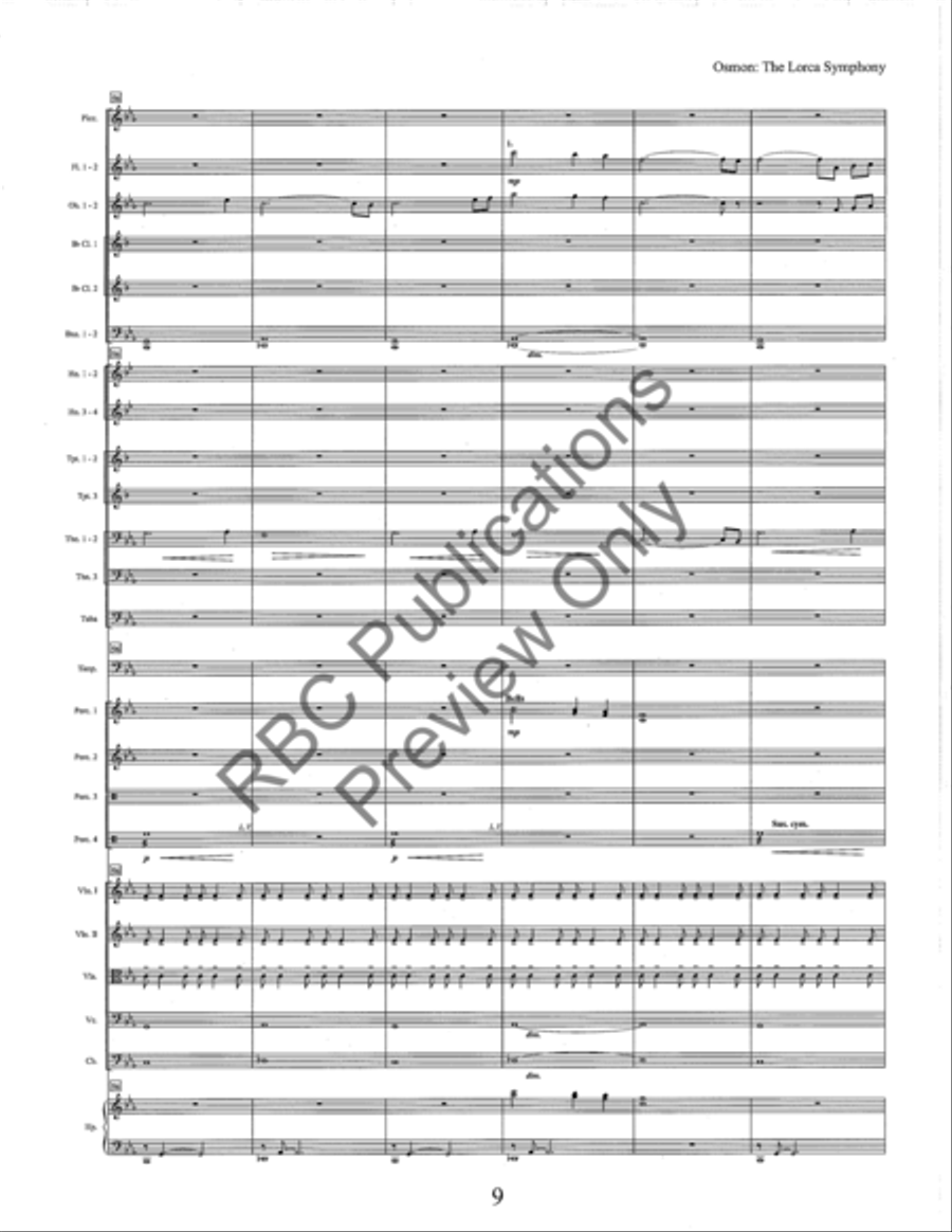 The Lorca Symphony (Score) Full Orchestra scores gallery preview page 12