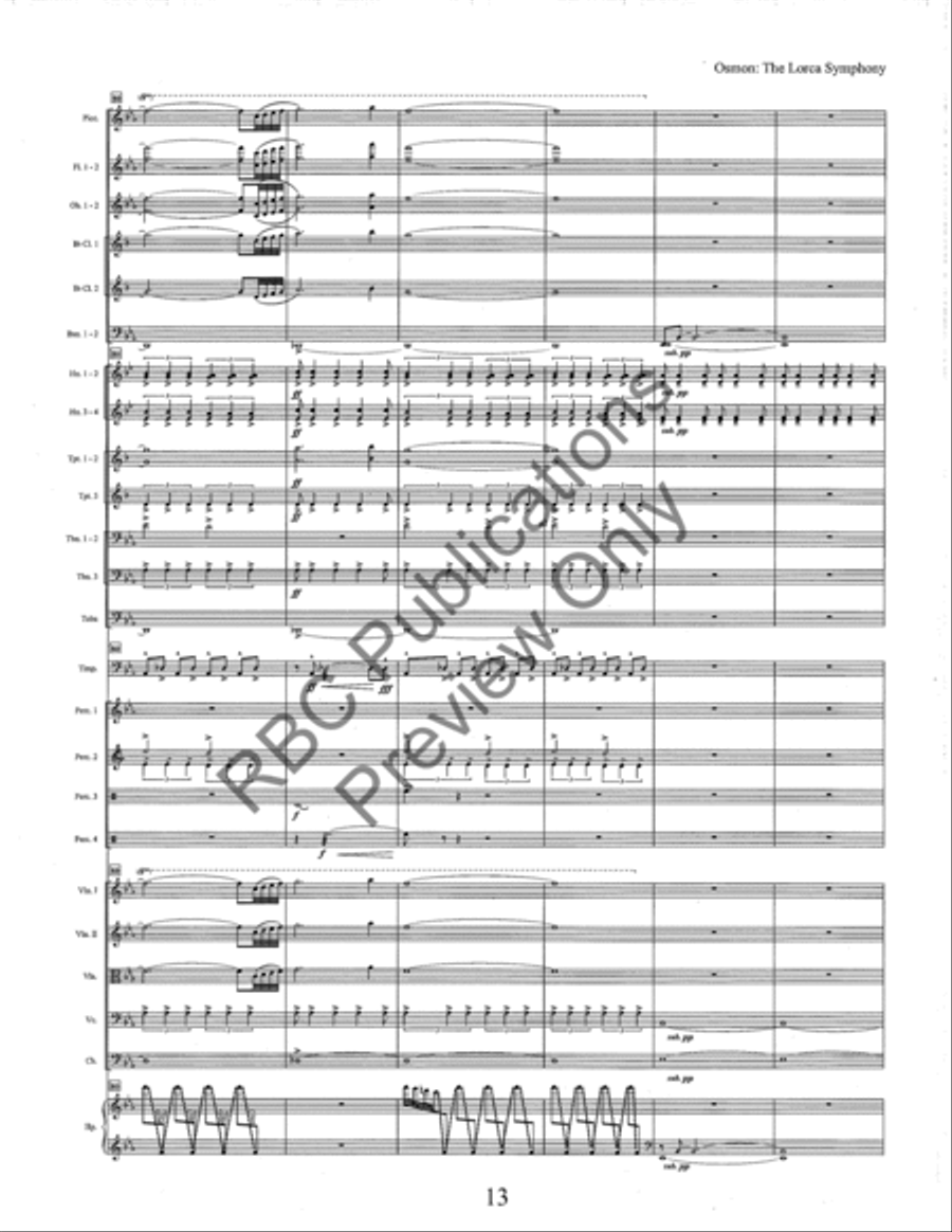 The Lorca Symphony (Score) Full Orchestra scores gallery preview page 16