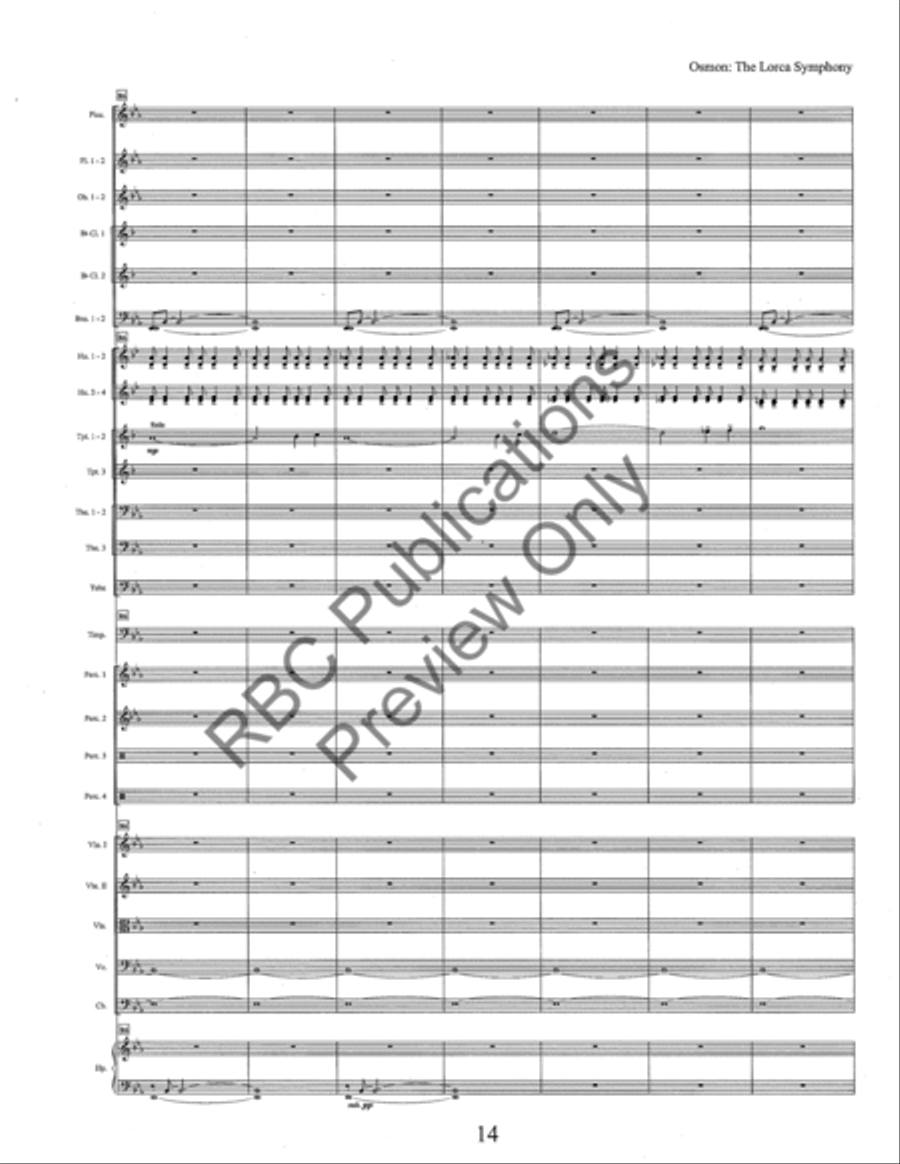 The Lorca Symphony (Score) Full Orchestra scores gallery preview page 17
