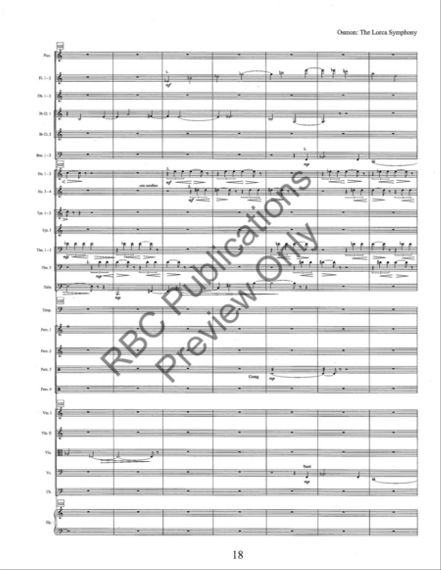 The Lorca Symphony (Score) Full Orchestra scores gallery preview page 21