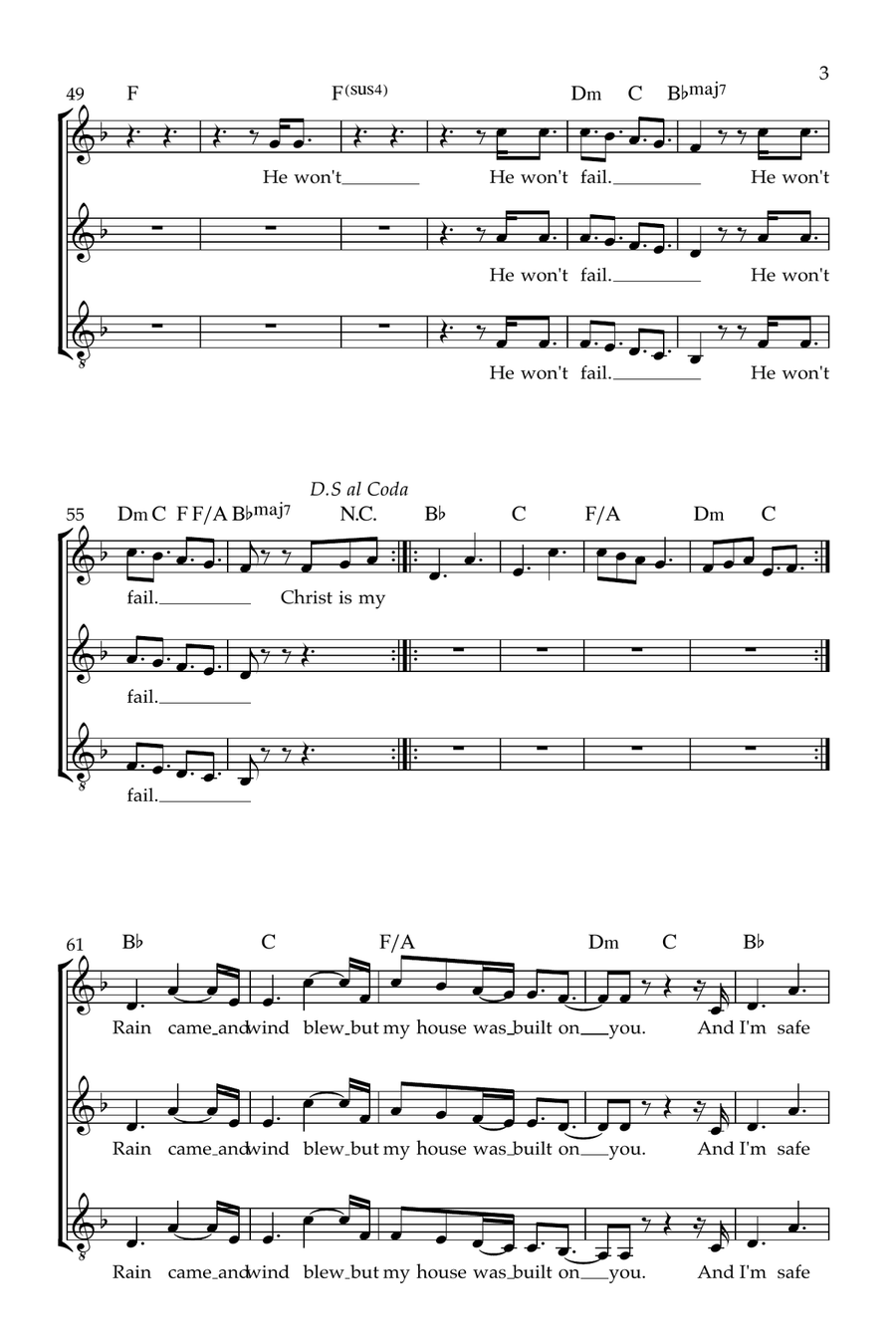 Firm Foundation (He Won't) 3-Part scores gallery preview page 3