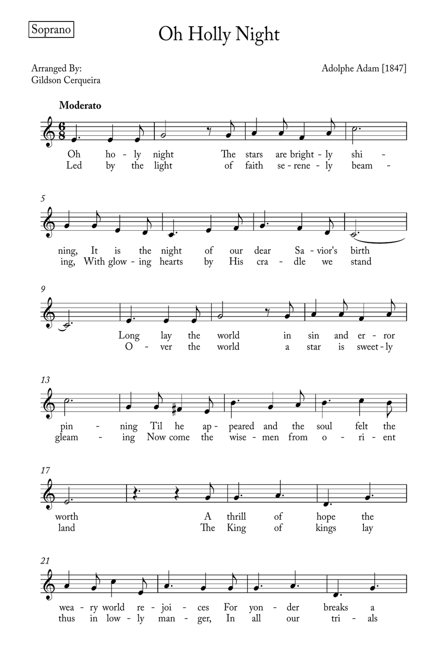 Oh Holy night Voice scores gallery preview page 5