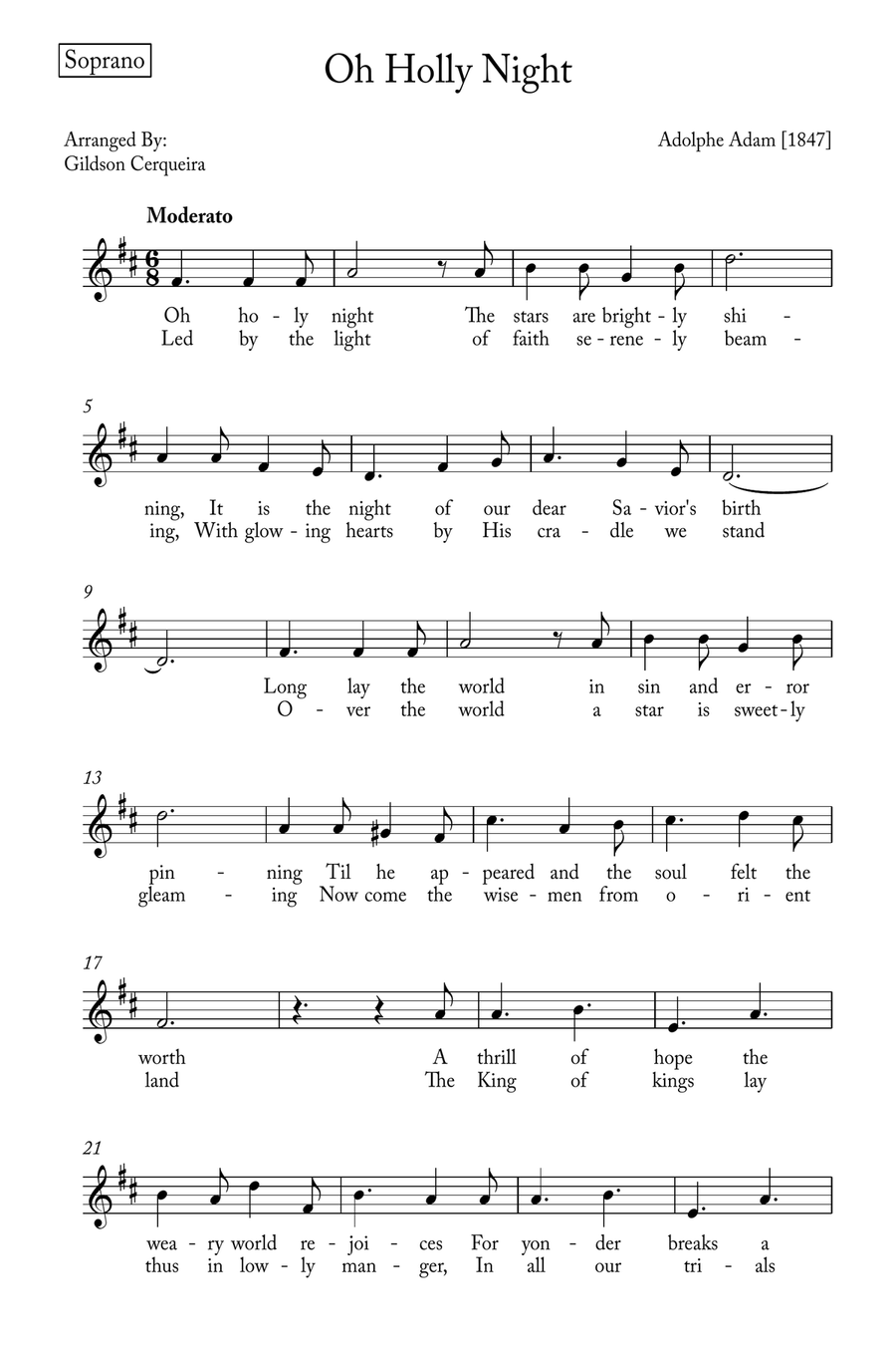 Oh Holy night Voice scores gallery preview page 5