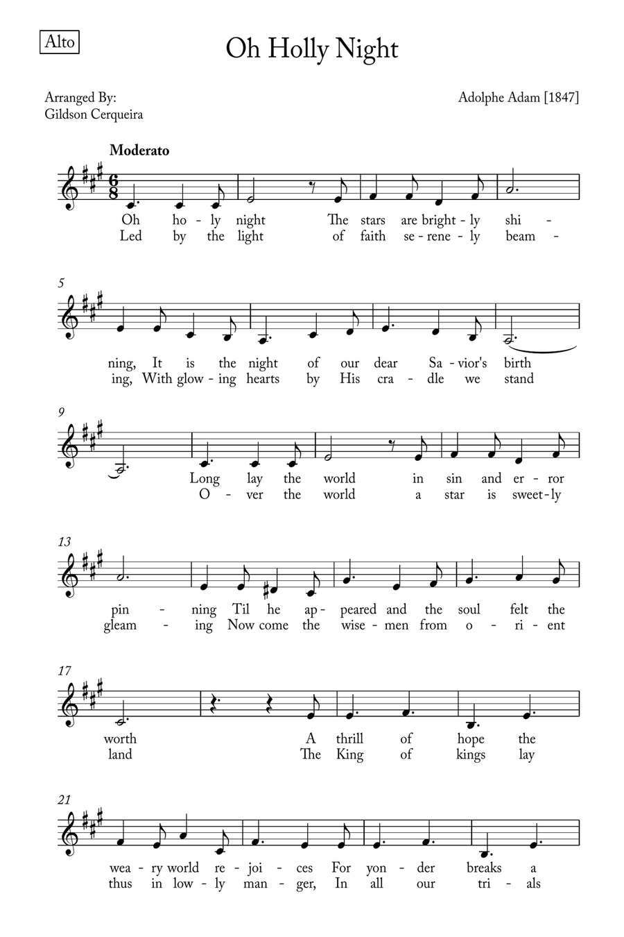 Oh Holy night Voice scores gallery preview page 5
